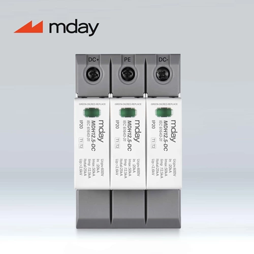 Solar PV DC surge protector spd electrical 20/40ka DC 3P T1T2 600V