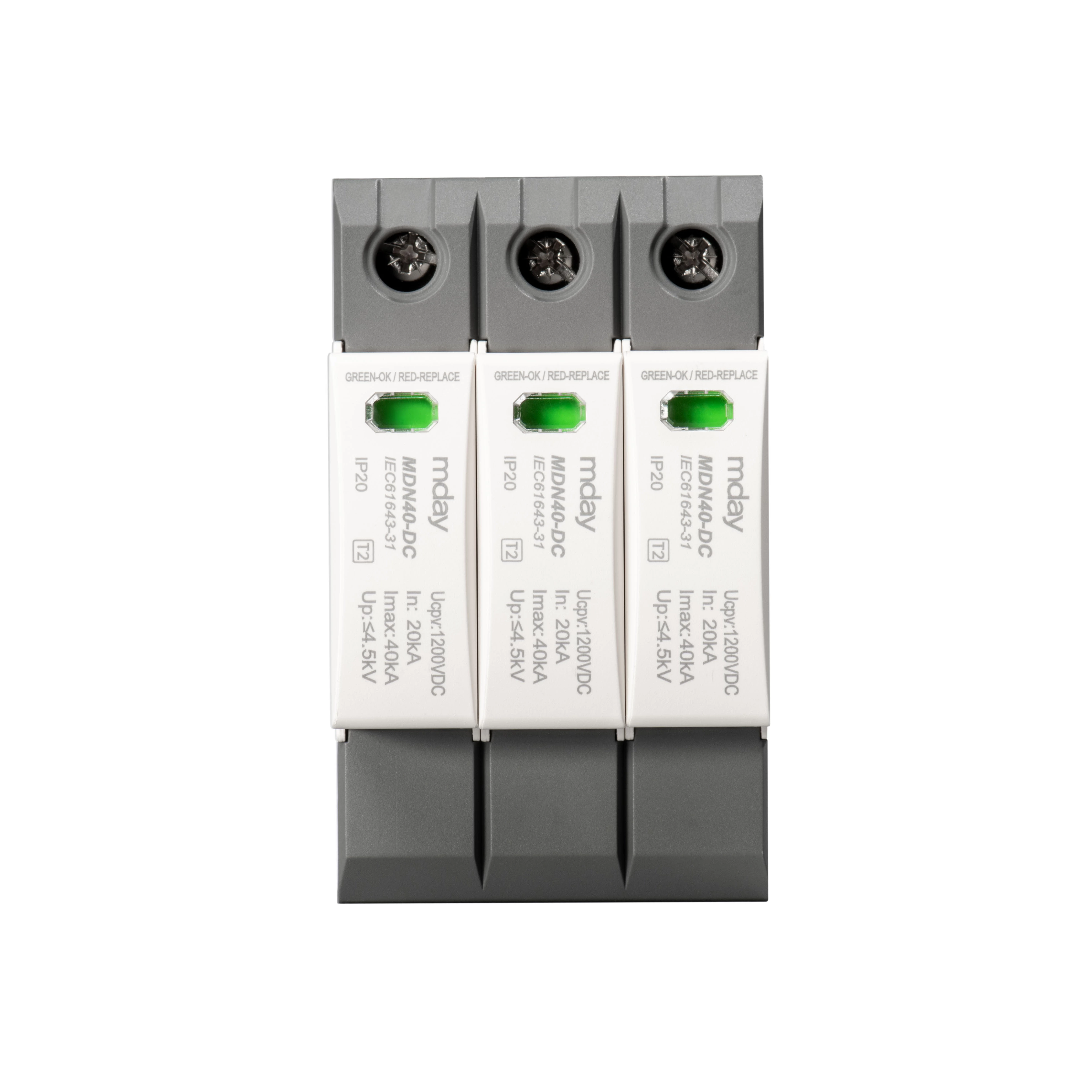 good surge protector 3 phase spd Type2 MDN40 DC 1000V 1200V 1500V