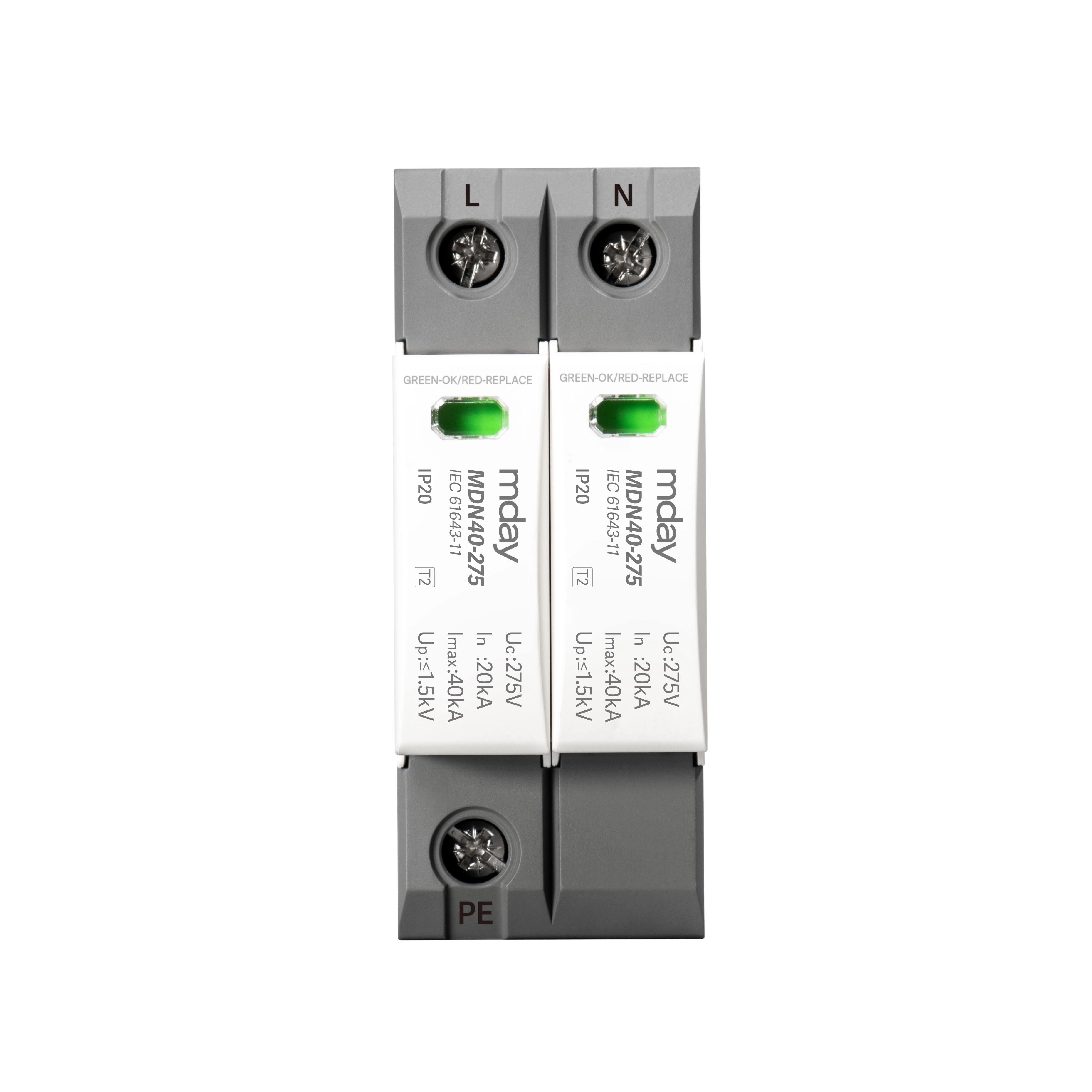 MDN40-AC 2P spd wired surge protector industrial power surge protector