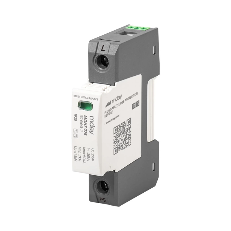 T1 single phase surge protection device 385V 30KA 60KA surge arrester connection MDH7-AC 1P