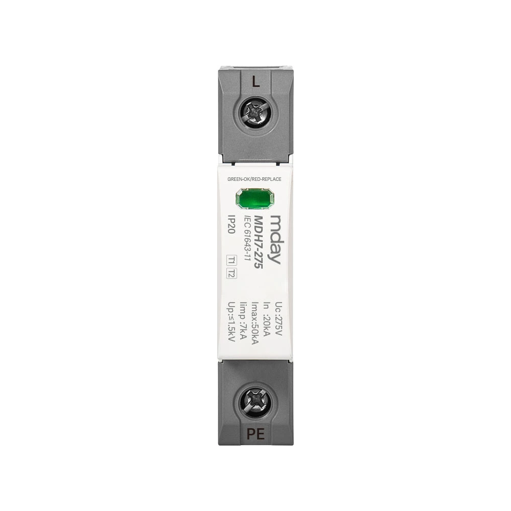 T1 single phase surge protection device 385V 30KA 60KA surge arrester connection MDH7-AC 1P