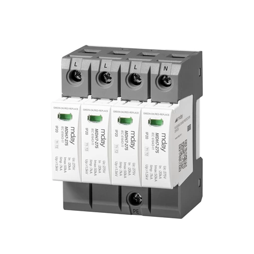 T1+2 385v 20ka 50ka 4pole single phase spd surge protector with remote AC SPD 4P