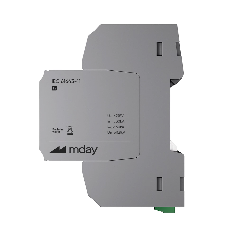 Mday40-ac Arrester 1p 2p 3p 4p Type 2 Spd 30ka 60ka 385v Wall Mount Surge Protector