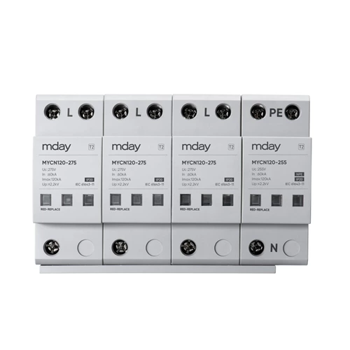 Gray IEC61643-11 Tvss 3P+NPE Electrical Surge Protector Adapter