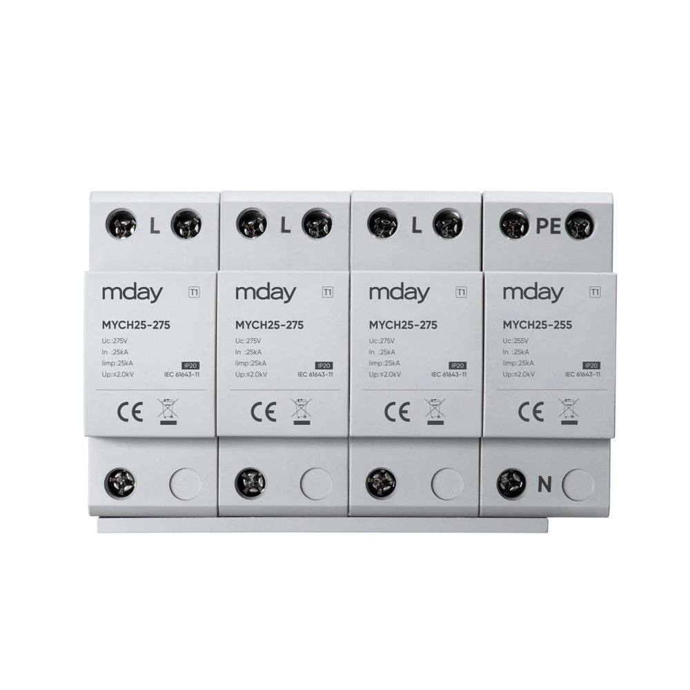 High Voltage Protection Device 440v 3p+npe Electrical Surge Protector White