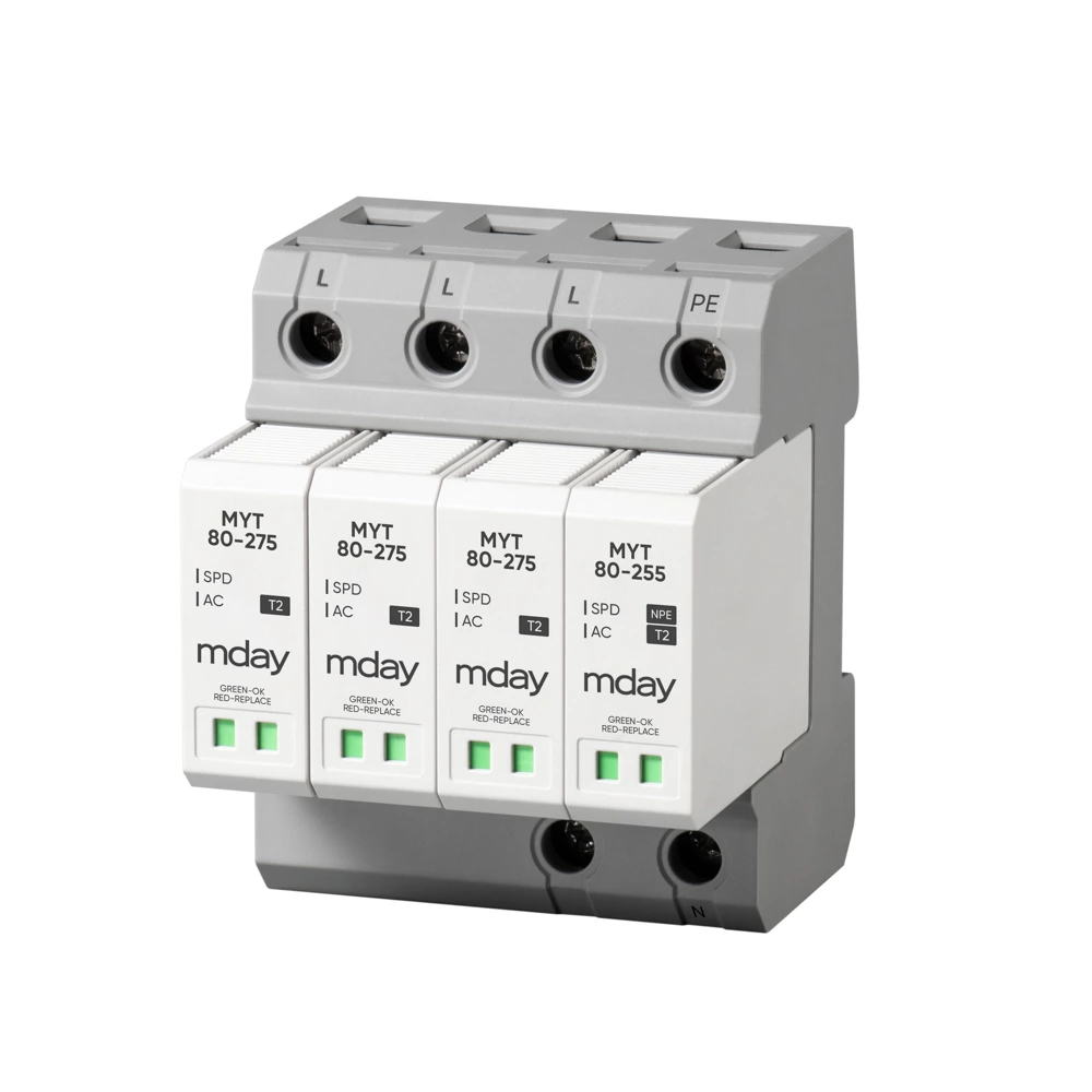 MYT40 20/40kA 3P+NPE 3+1 AC SPD System 3 Phase Power Surge at Home