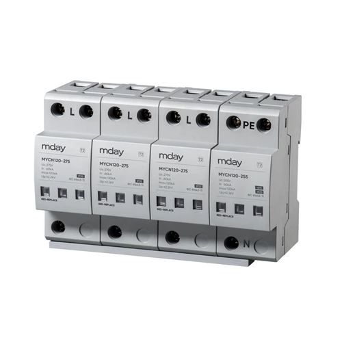 Gray IEC61643-11 Tvss 3P+NPE Electrical Surge Protector Adapter