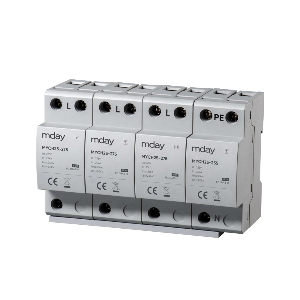 High Voltage Protection Device 440v 3p+npe Electrical Surge Protector White