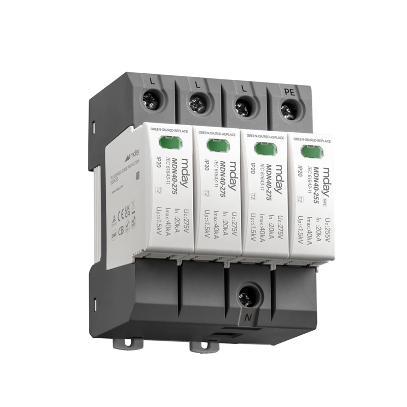 Wholesale 3p+npe 275v MDN40-AC 3P+NPE  clamping voltage surge protector spd fuse