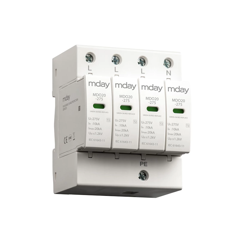 Surge Arrester For Transformer 275v Solar Surge Protector 4 Pole Ac Lightning Protection Device