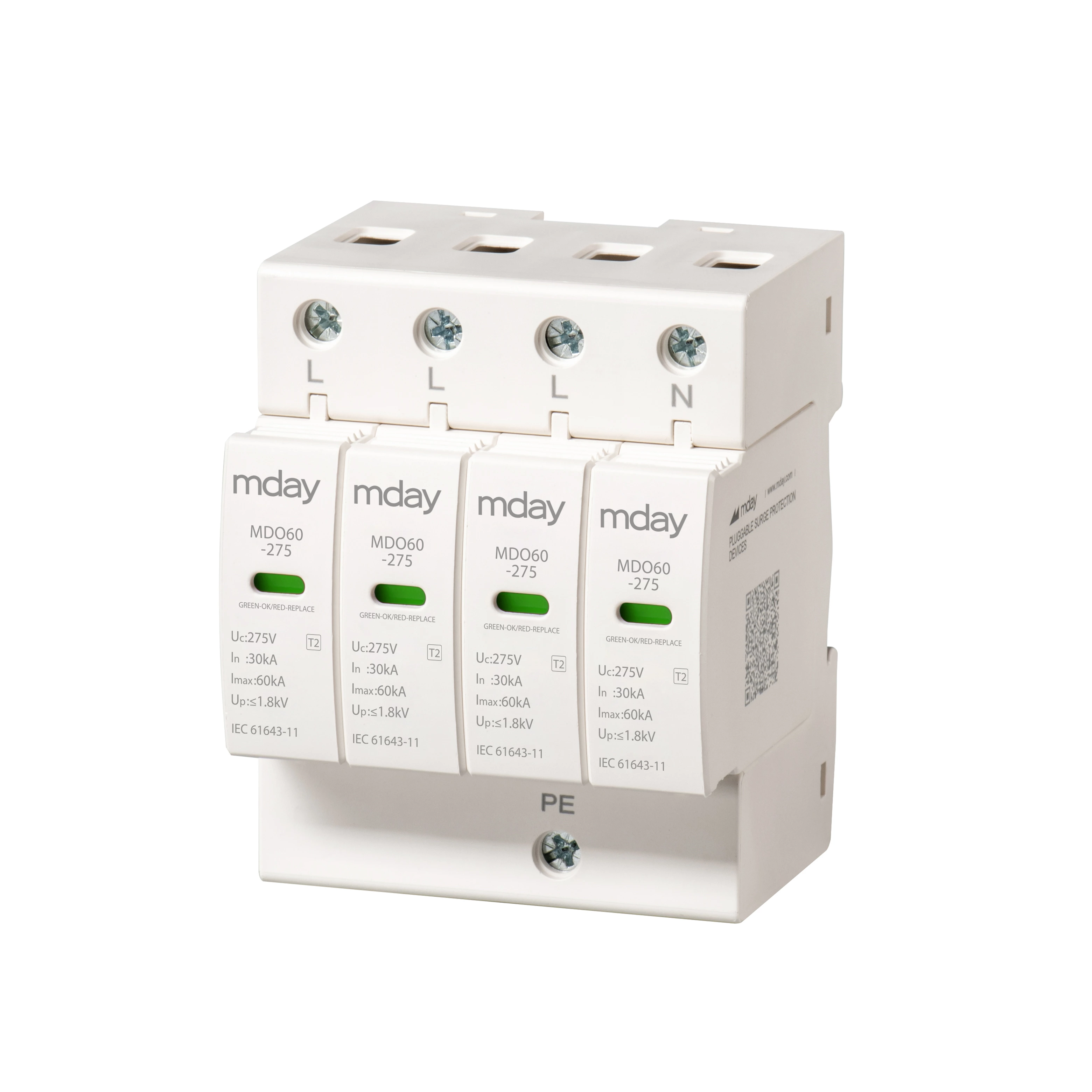 1p 2p 3p 4p 120v 275v 385v 440v T1+t2 Ac Surge Protective Device Whole Home Surge Protector Cost