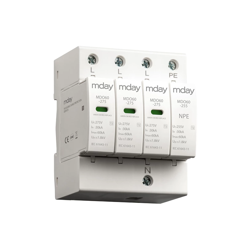 T3 3p+npe Surge Arrester Type 2+3 Surge Protection Device Module 275v Solar Energy Systems 30kA 60kA