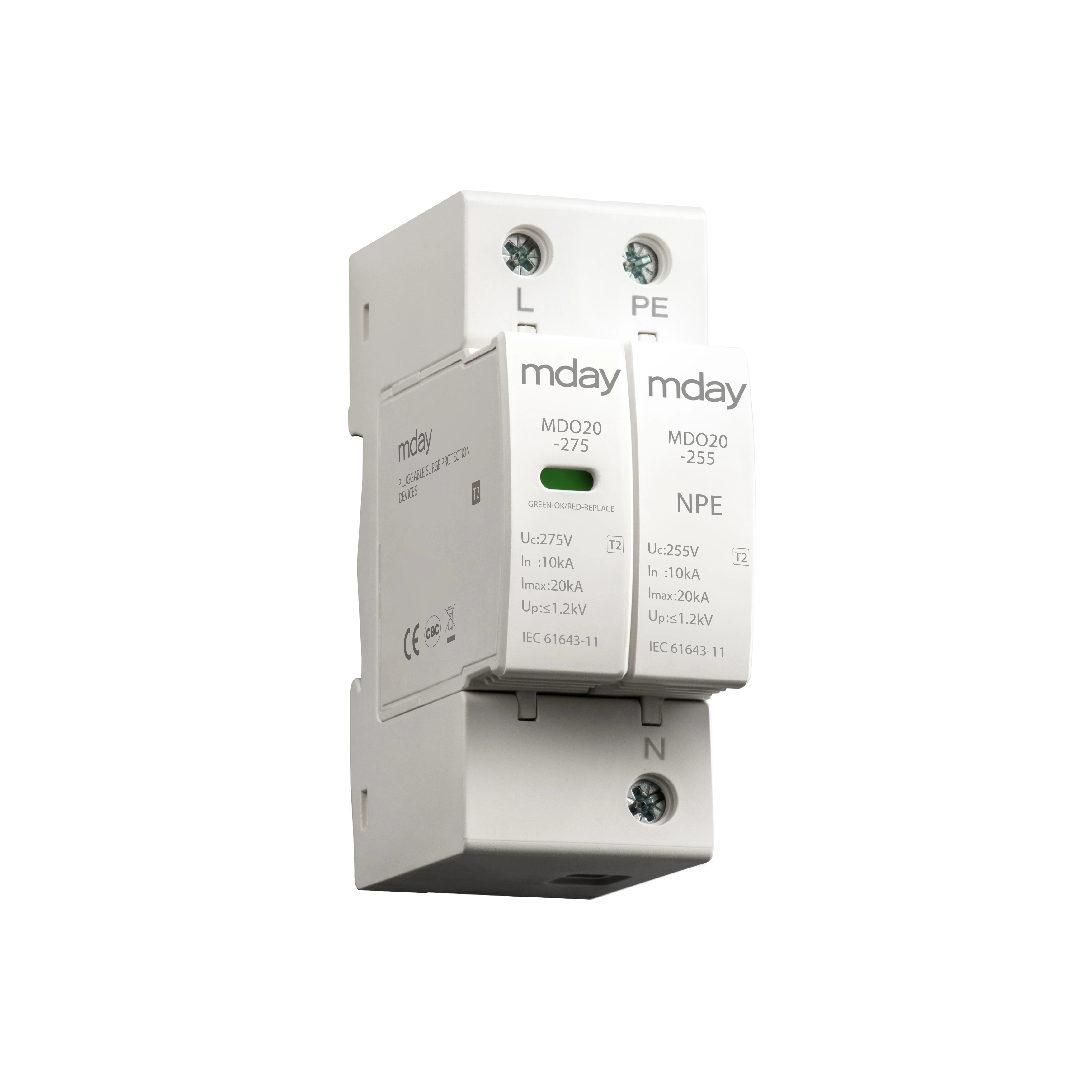 1P+N 20ka 40ka 275v 320v 385v 440v T3 Economical Spd Solar Pv Ac Best Surge Protector
