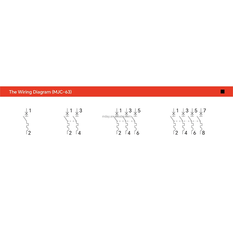 Mday AC Miniature Circuit Breakers 220V 400V Mcb 20a 32a 40a 63a Power Distribution Equipment