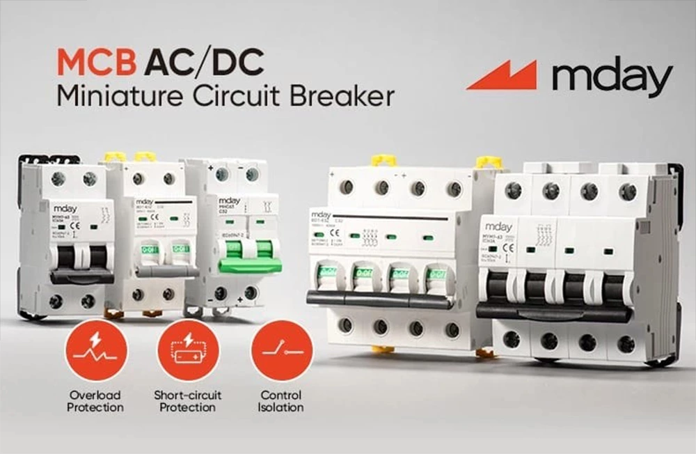 Mday AC Miniature Circuit Breakers 220V 400V Mcb 20a 32a 40a 63a Power Distribution Equipment