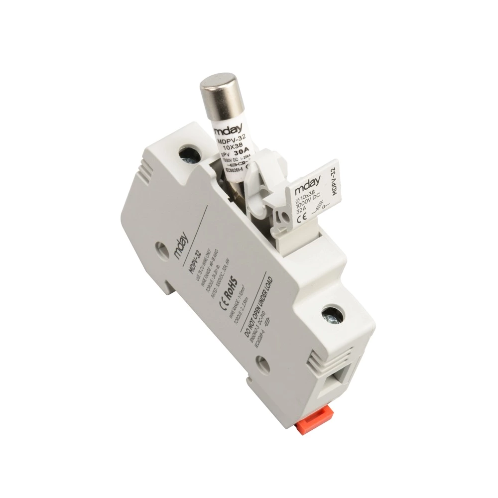 Mday MDPV-32 32A 10x38mm Solar PV System Fuse Base 1000V DC Fuse Holder for DC Combiner Box