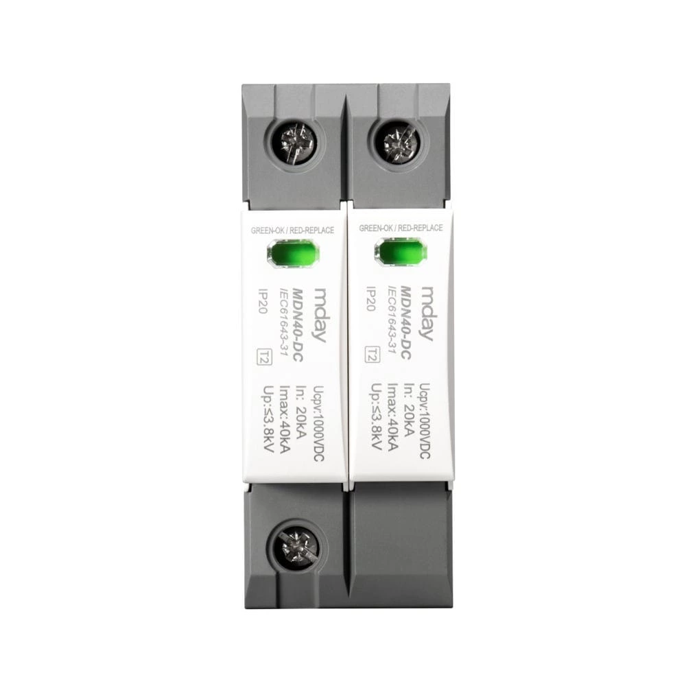 Mday T2 MDN40 1000V 2P DC Solar SPD Surge Protector 20KA 40KA Lightning Protection Solar System