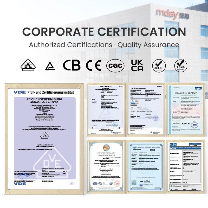 Mday T2 MDN40 1000V 2P DC Solar SPD Surge Protector 20KA 40KA Lightning Protection Solar System