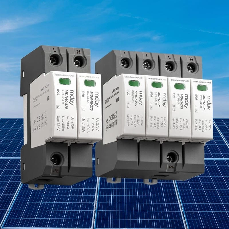 Mday T2 MDN40 1000V 2P DC Solar SPD Surge Protector 20KA 40KA Lightning Protection Solar System