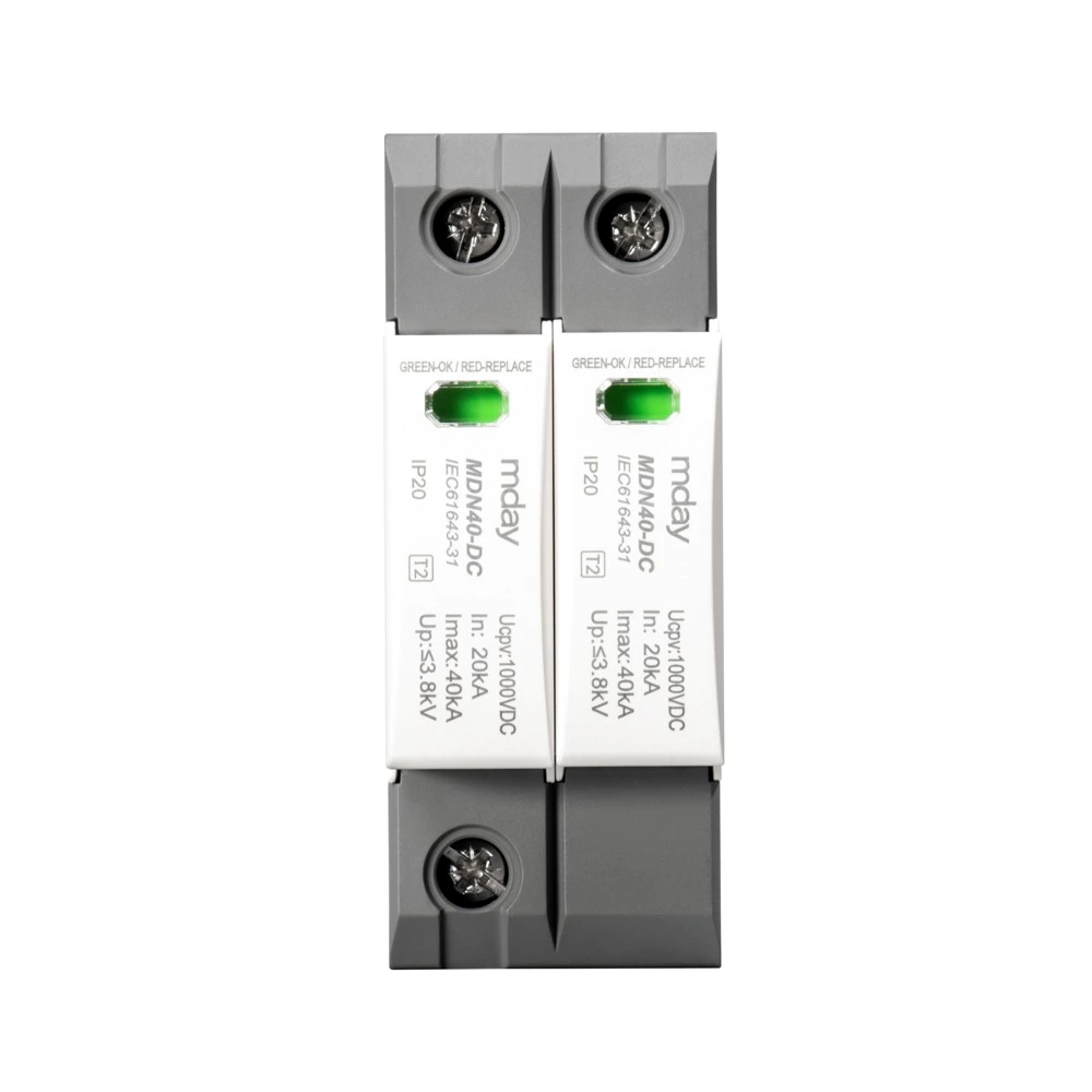 Mday T2 MDN40 1000V 2P DC Solar SPD Surge Protector 20KA 40KA Lightning Protection Solar System