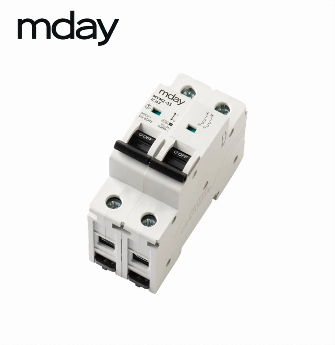 Mday AC MCB 32A 400V 2P Copper Miniature Circuit Breakers 6kA Rail Mounting Electrical Equipment