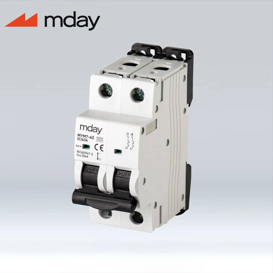 Mday High Quality Dc Circuit Breaker 2P 1-63A MCB Solar Miniature Circuit Breaker