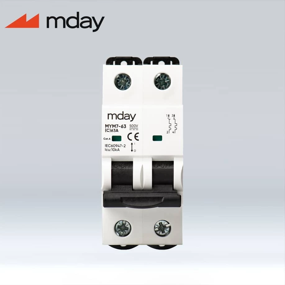Mday High Quality Dc Circuit Breaker 2P 1-63A MCB Solar Miniature Circuit Breaker