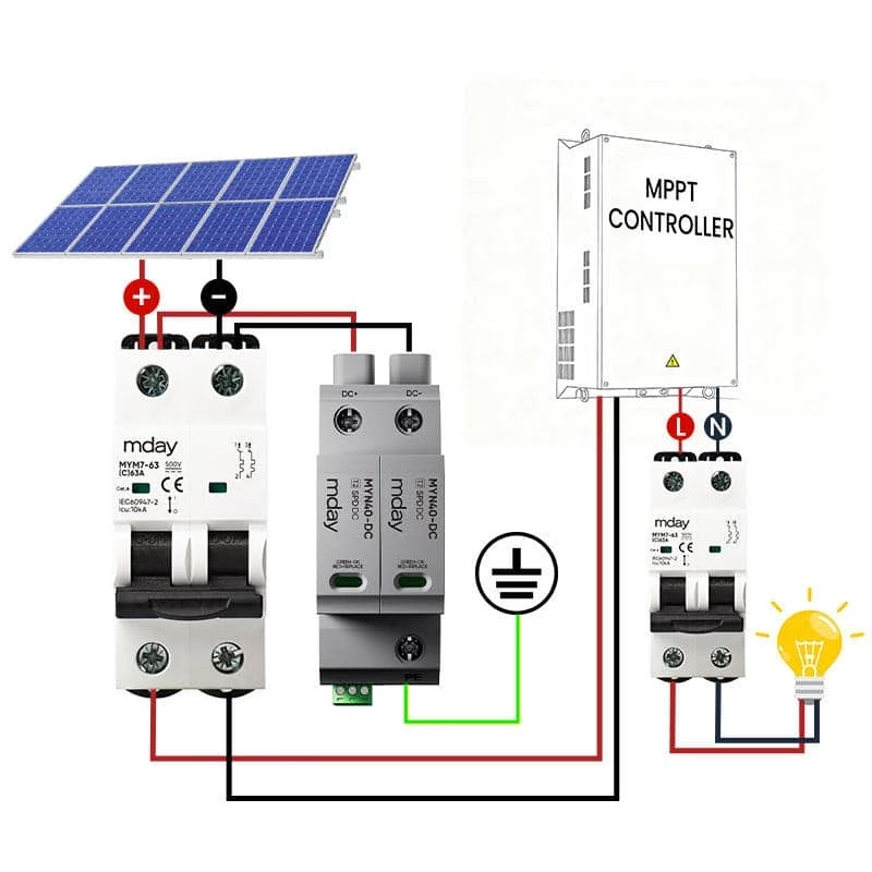 Mday High Quality Dc Circuit Breaker 2P 1-63A MCB Solar Miniature Circuit Breaker
